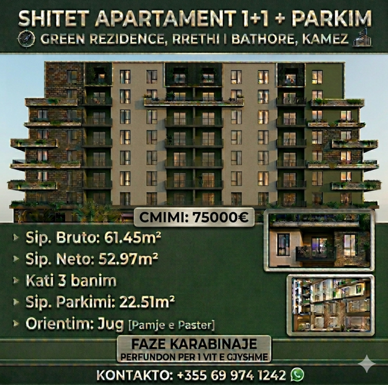 Vendesi in vendita. 1+1+Parcheggio, Green Rez. Kamez