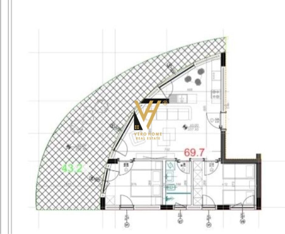 IN VENDITA APPARTAMENTO 2+1+VERANDA A KODRA E DIELLIT 2- 190.000 EURO