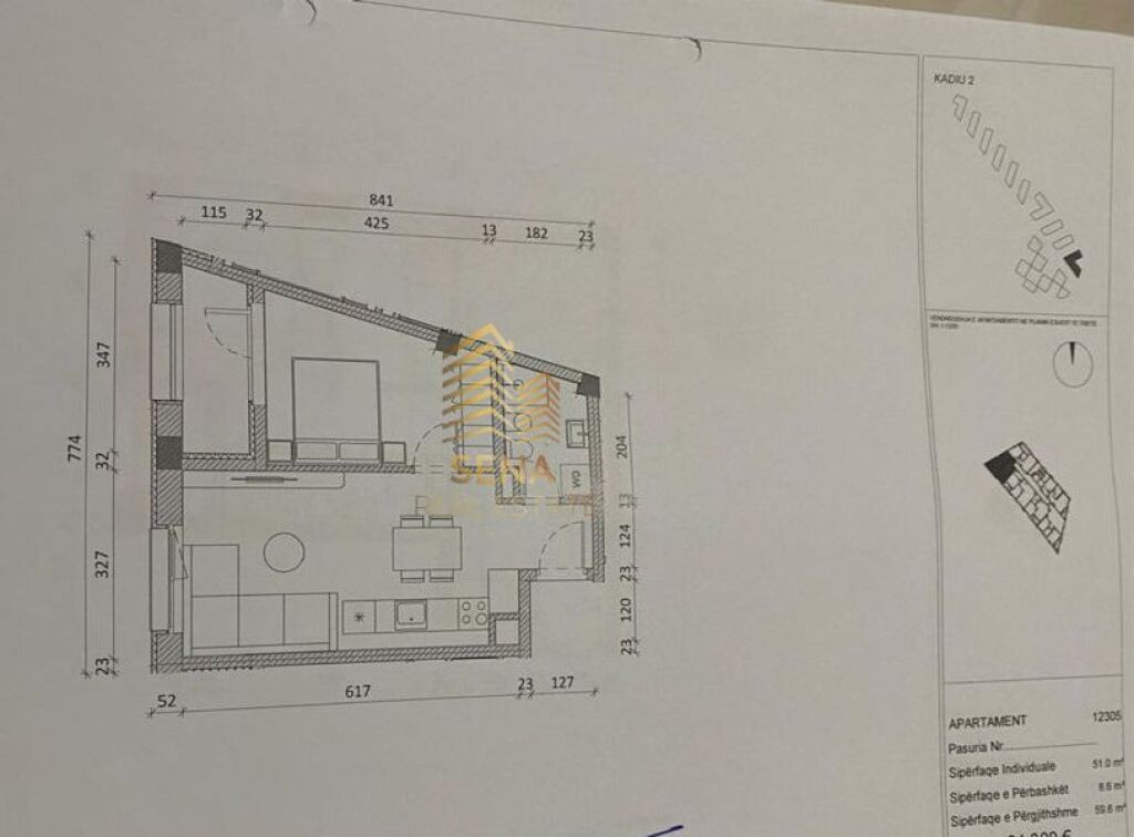 Shitet, Okazion Apartament 1+1+Blk, Ali Demi- Rezidenca Kadiu, 95.300 Euro