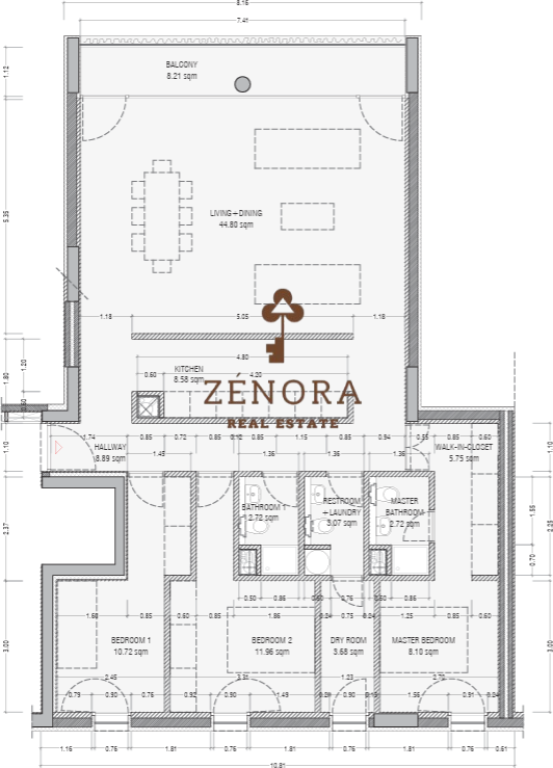 FOR SALE APARTMENT 3+1+3 + LAUNDRY ROOM AT “BY LONG HILL” – MJULL BATHORE, TIRANA (G313003TR)