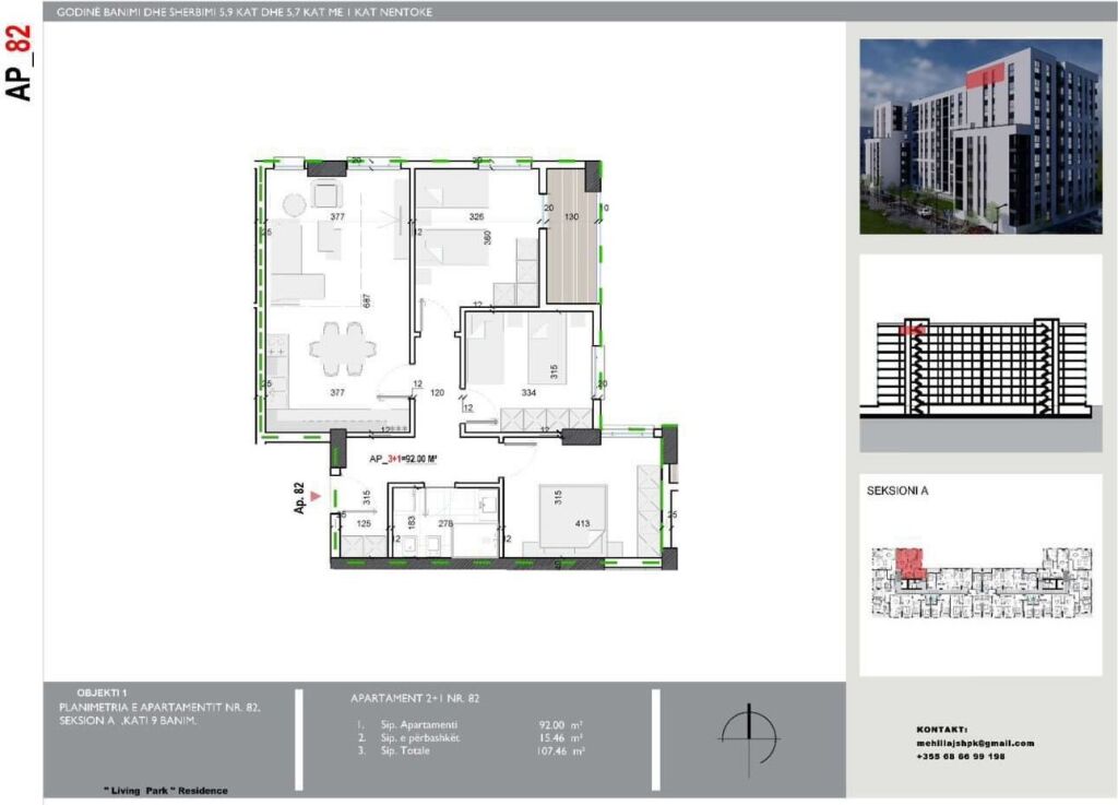 3+1 Apartment for Sale in Kamez
