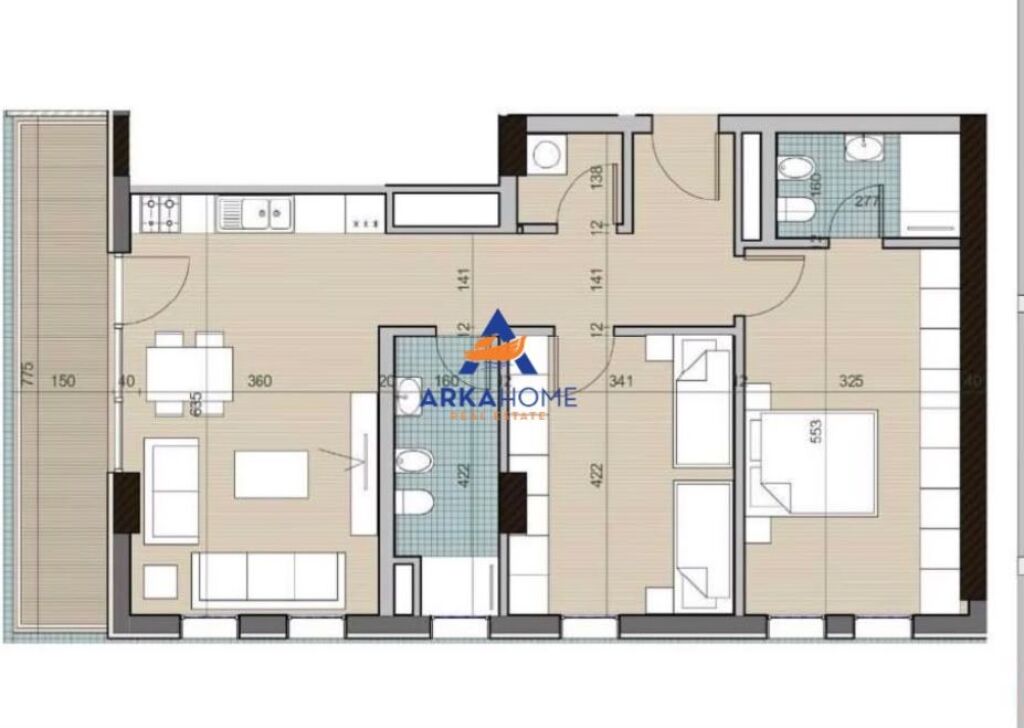 SHITET APARTMENT 2+1+BALLKON "UNIVERS CITY" 153.252 EURO