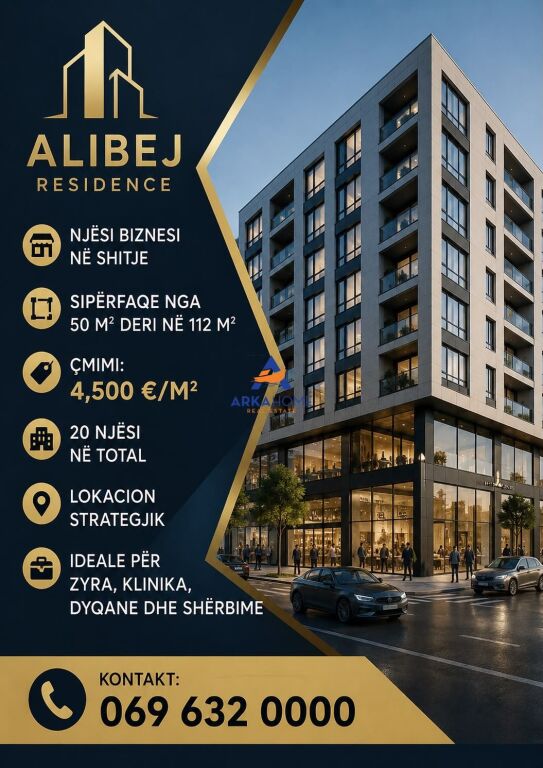 VENDESI COMMERCIALE IN VENDITA DA 50M2 A 112M2 "ALIBEJ RESIDENCE – JORDAN MISJA" 4.500 EURO/M2
