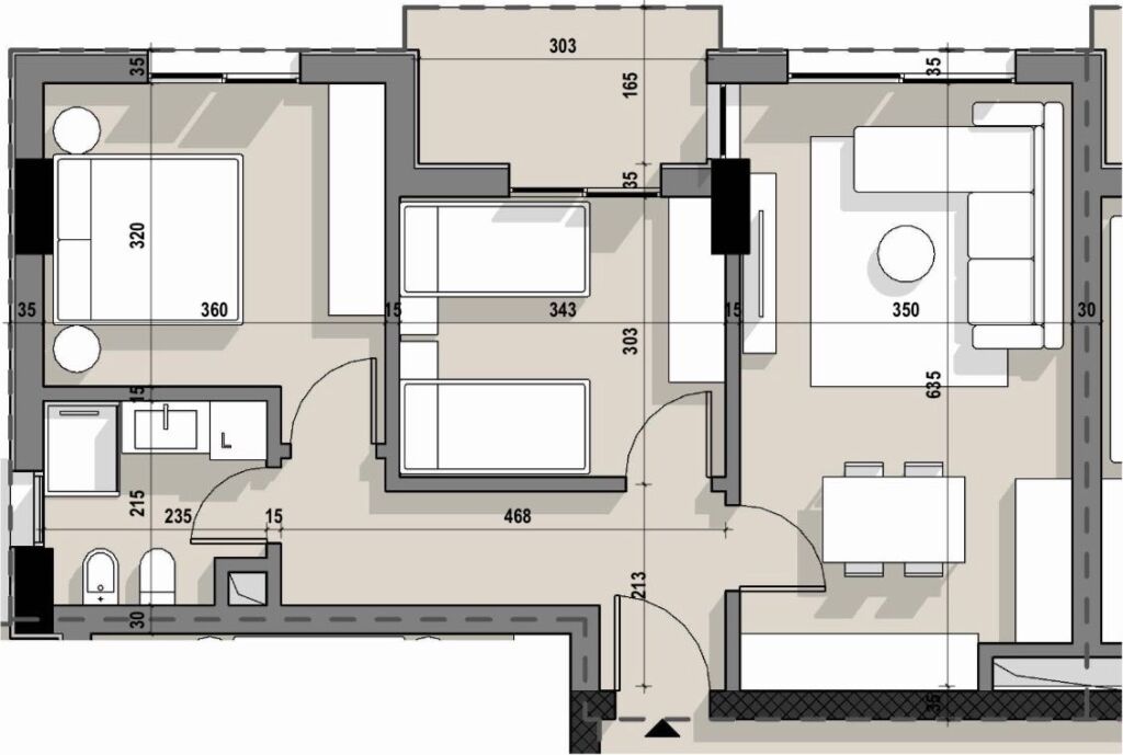Shitet Apartament 2+1 Ekonomik - 5 Maji, Kompleksi Ajka
