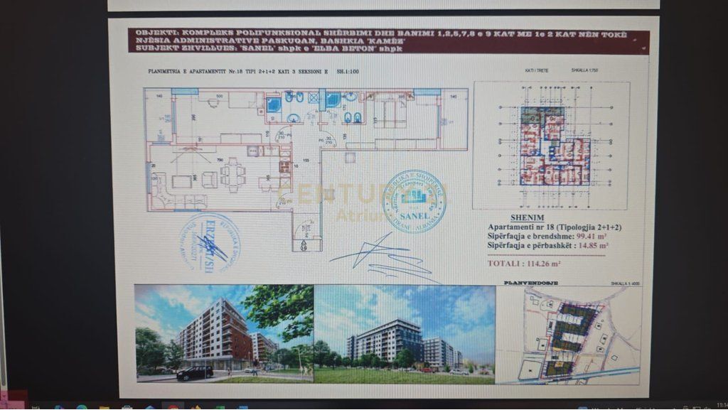 APARTAMENT NE SHITJE 2+1+2 TE REZIDENCA SANEL,SPACE CITY,PASKUQAN 132,000 €
