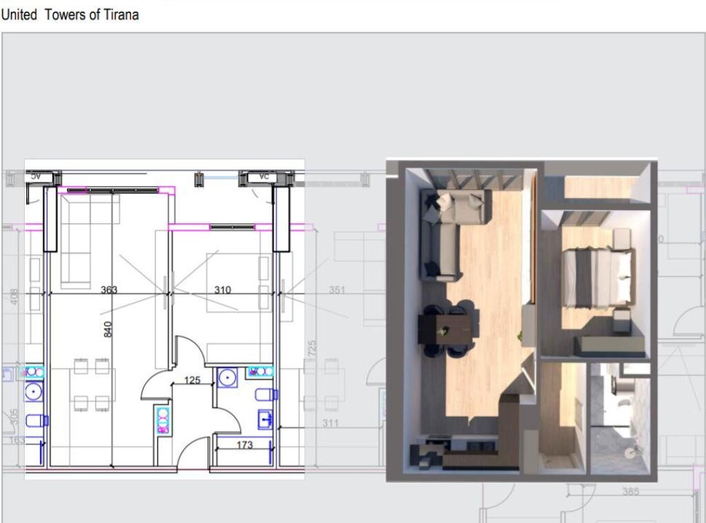 💥 In Vendita: Appartamento 1+1 + 1 Bagno 🚾 + 1 Balcone (81,1m²) – 📍"United Towers of Tirana" – Complesso Dianmo / Lago Artificiale, 16° Piano | Prezzo: €227.000 🔥