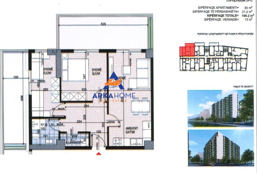 SHITET APARTAMENT 2+1+BALLKON "ISH FUSHA E AVIACIONIT" 163.420 EURO