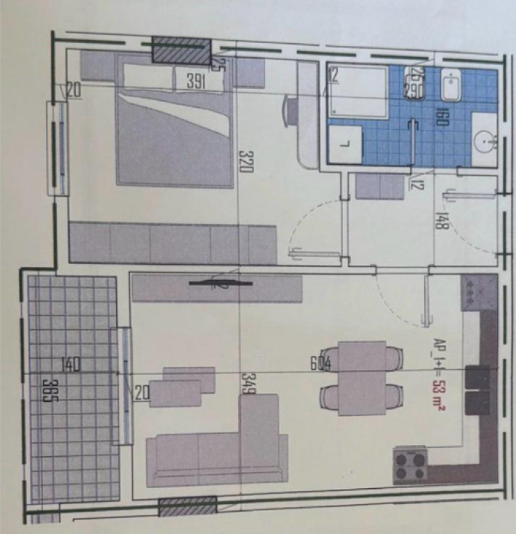 SHITET APARTAMENT 1+1 + POST PARKIMI – KAMËZ