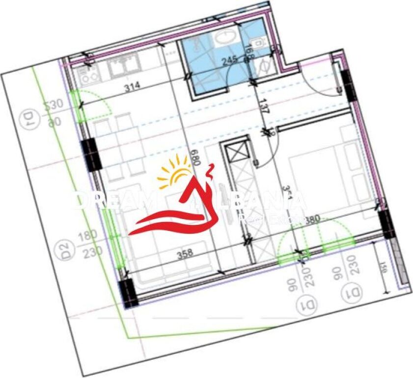 Appartamento 1+1 in Vendita a Kodra e Diellit 2 (ID 41111588)