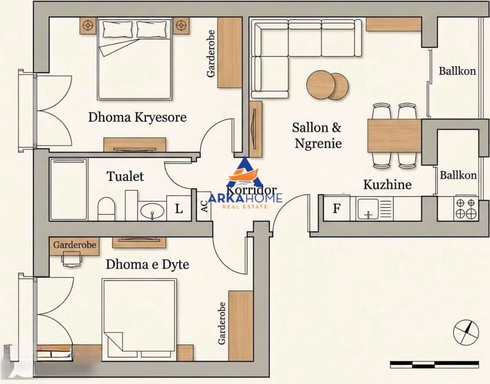 SHITET APARTAMENT LUKSOZ 2+1+BALLKONE "BRRYLI" 18.850.000 LEKE - Widok 6