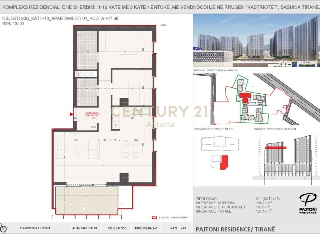 Apartament 2+1 për Shitje në Pajtoni Residence, Tirane 211,089 €