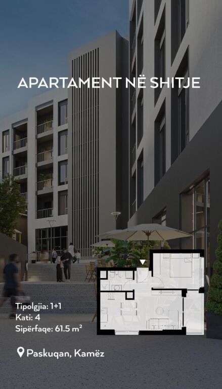 Apartament 1+1 per shitje ne paskuqan-OKAZION