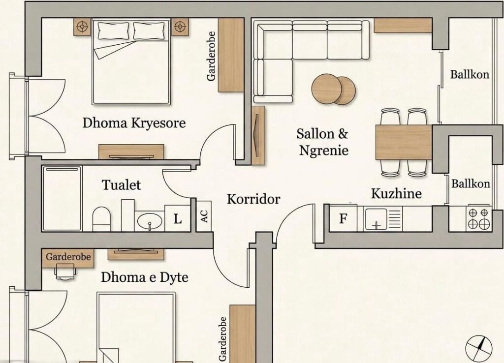 SHITET APARTAMENT 2+1, BRRYLI