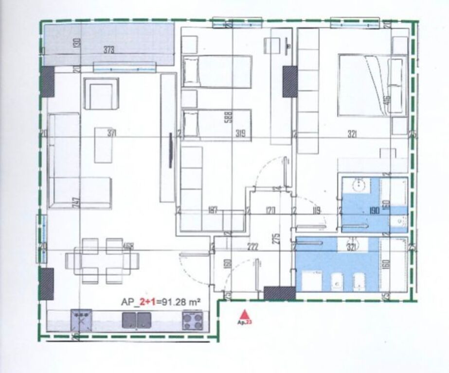 Appartamento 2+1 in vendita a Kamez