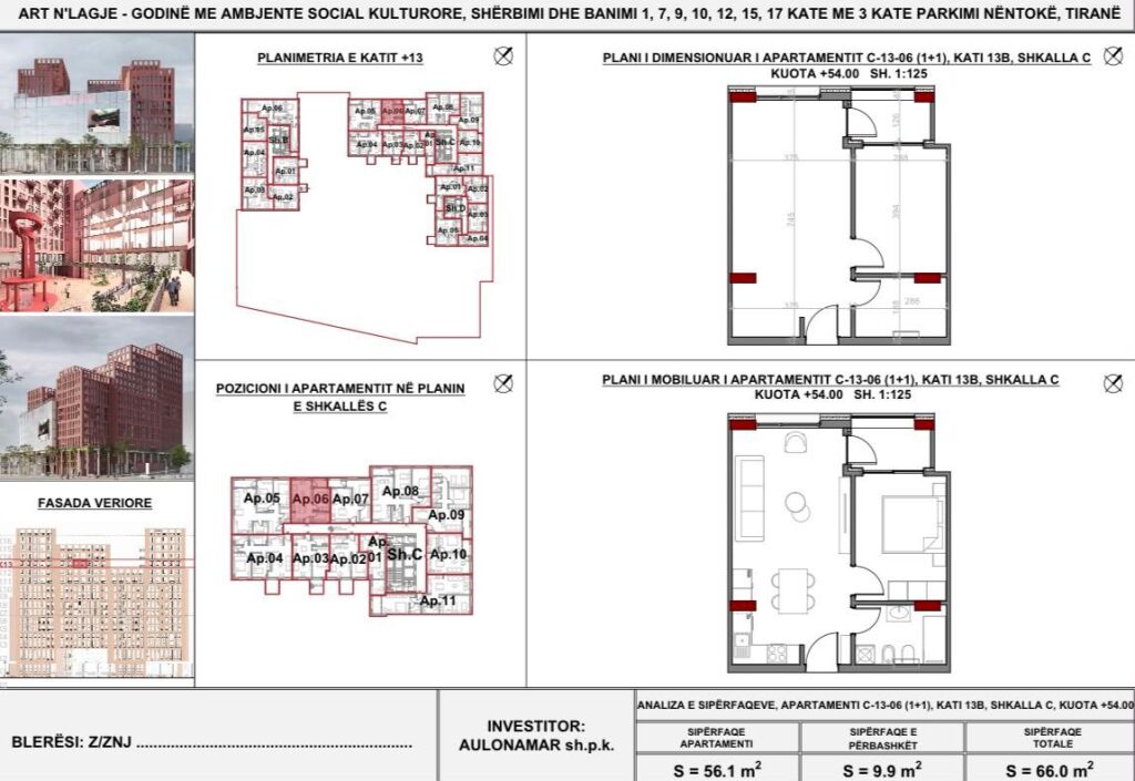 Apartment 1+1 for sale at Art Nlagje, near Xhamlliku!