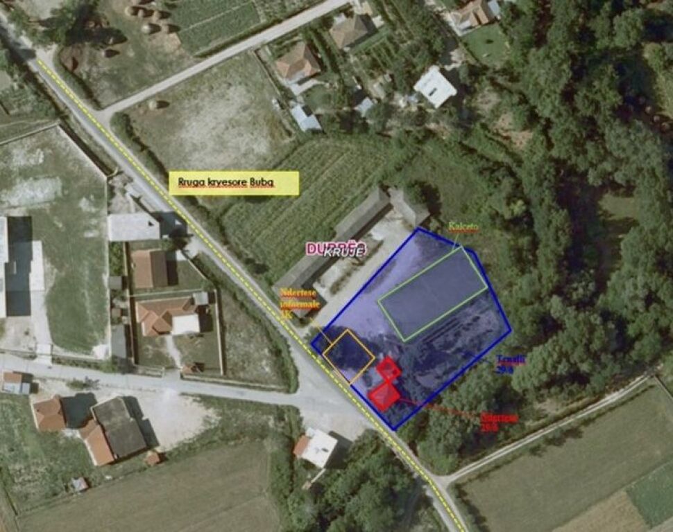 Terreno 3800 m2, edificio 46.7 m2, Kruje