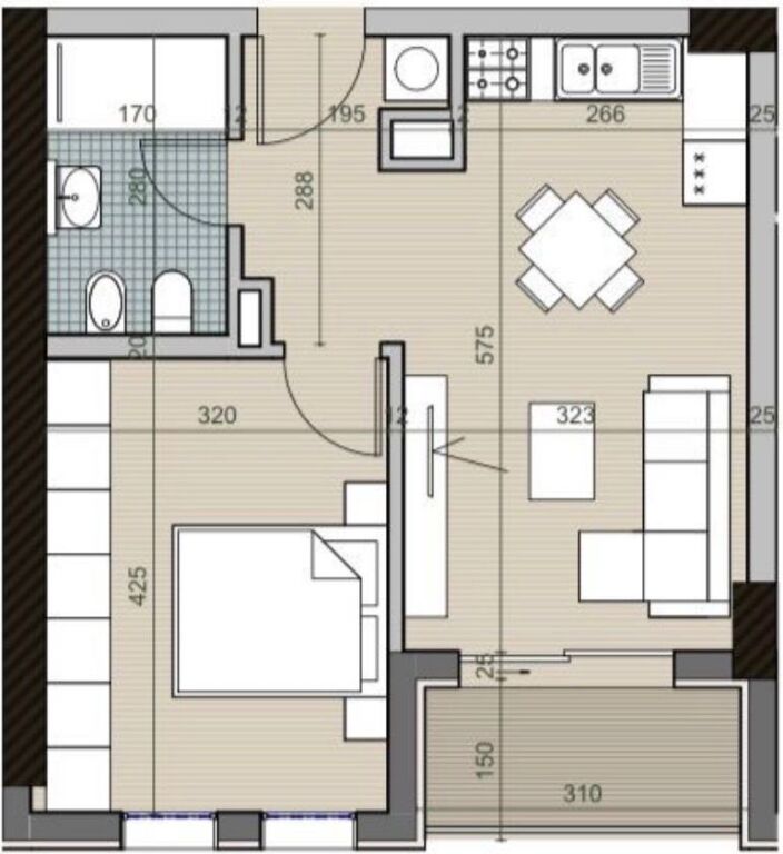 Apartament 1+1 per shitje tek Univers City
