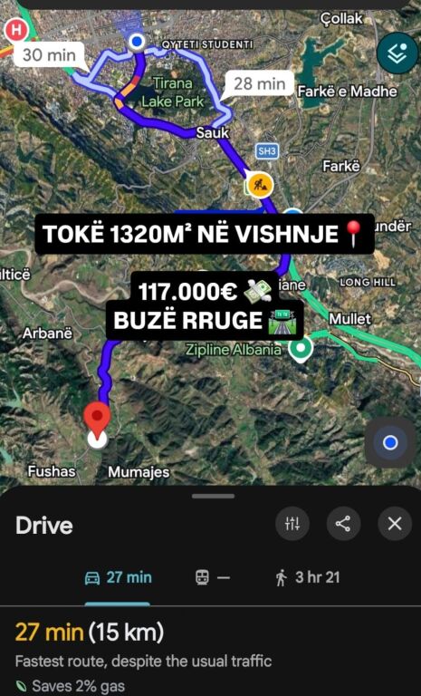 ⛰️ FOR SALE: Arable Land 1320 m² (VISHNJE - TEG 🟣) 📍In the Middle of Nature 🌳 109,000€ Direct Sale Beside the Road 🔥🛣️