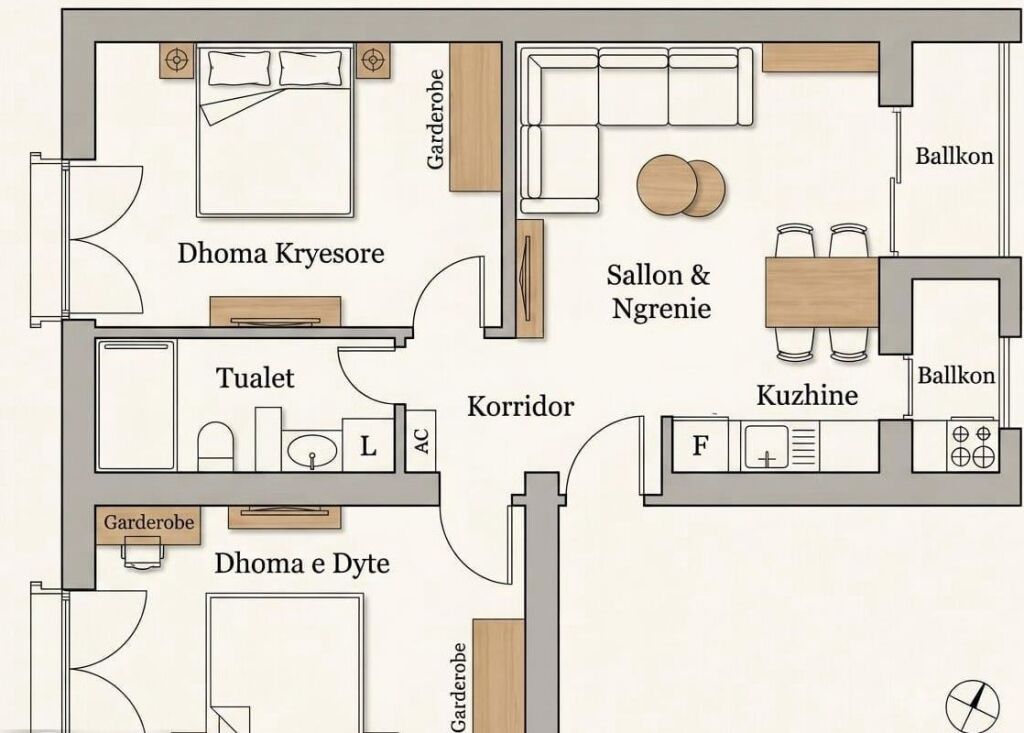 🏡 Shitet Apartament Luksoz 2+1 – Brryl, Tiranë  