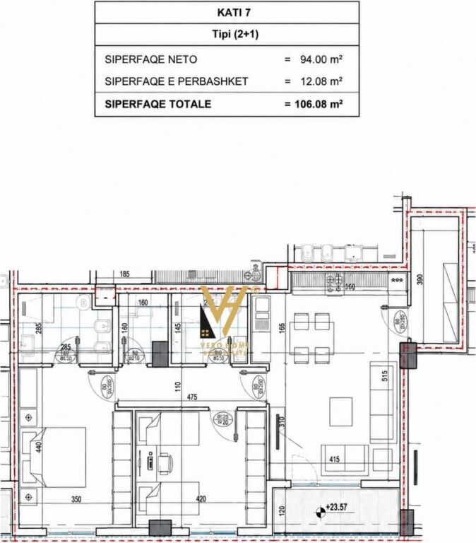 VENDESI APPARTAMENTO 2+1+2+BLK TE GENER, NUOVO BOULEVARD 212.000 EURO