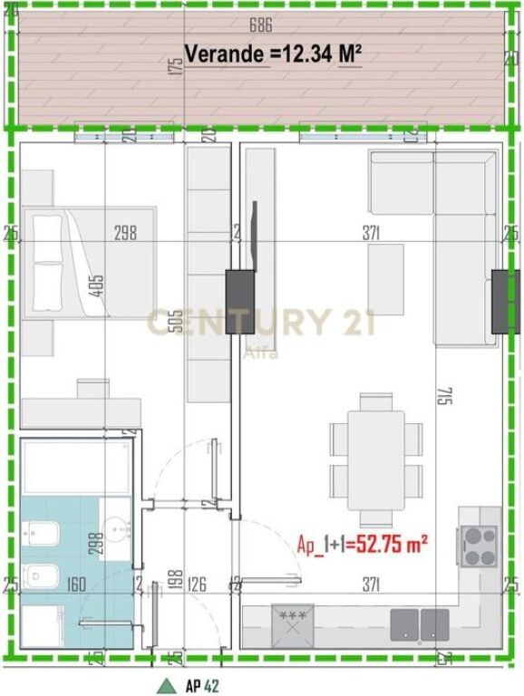 VENDIAMO APPARTAMENTO 1+1 CON VERANDA, ARDEN HILL RESIDENCE - PASKUQAN‼️