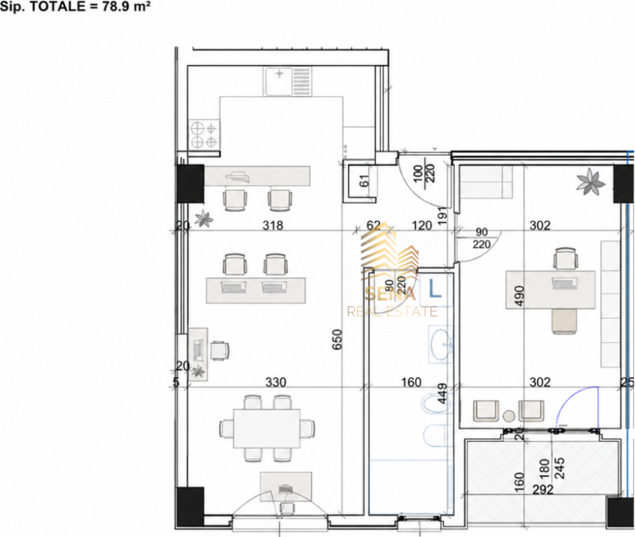 Affitto, Locale Commerciale,1+1+blk,Complesso Aura – Laprake, 40,000Leke