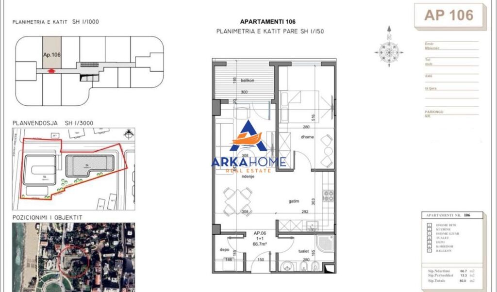 SHITET APARTAMENT 1+1+BALLKON "GOLEM" 96.000 EURO