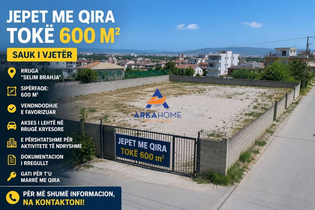 JEPET TOKË ME QERA 600 M² "SAUK I VJETËR" 530 EURO