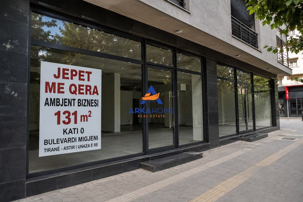 BUSINESS PREMISES FOR RENT 131M2 "ASTIR – NEW RING, MIGJENI BOULEVARD" 3000 EURO