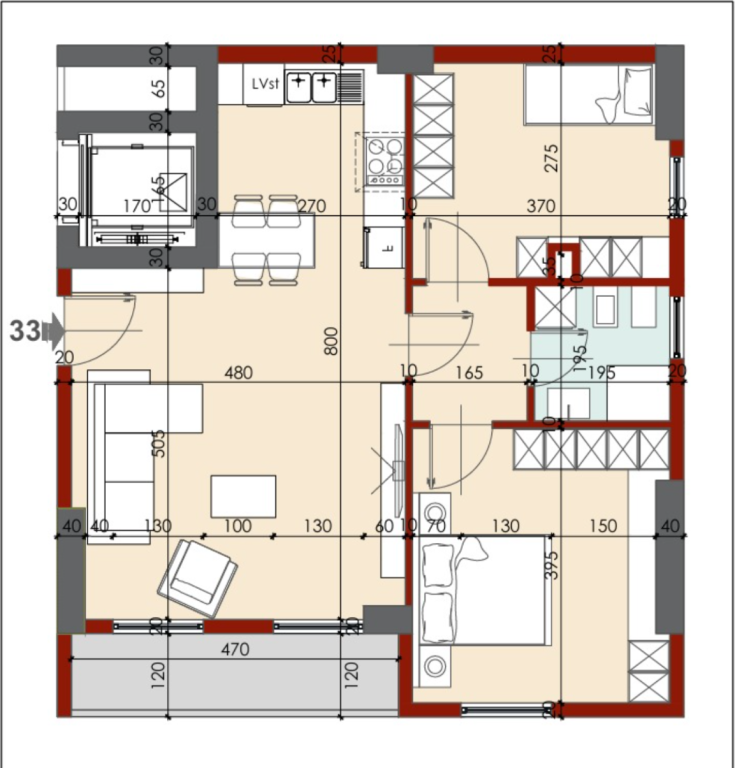 Apartment 2+1 for sale – Kinostudio, Tirana