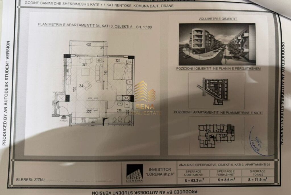 In vendita, Appartamento 1+1+BLK, Shkoze – Complesso Tom Doshi, 100.600 Euro