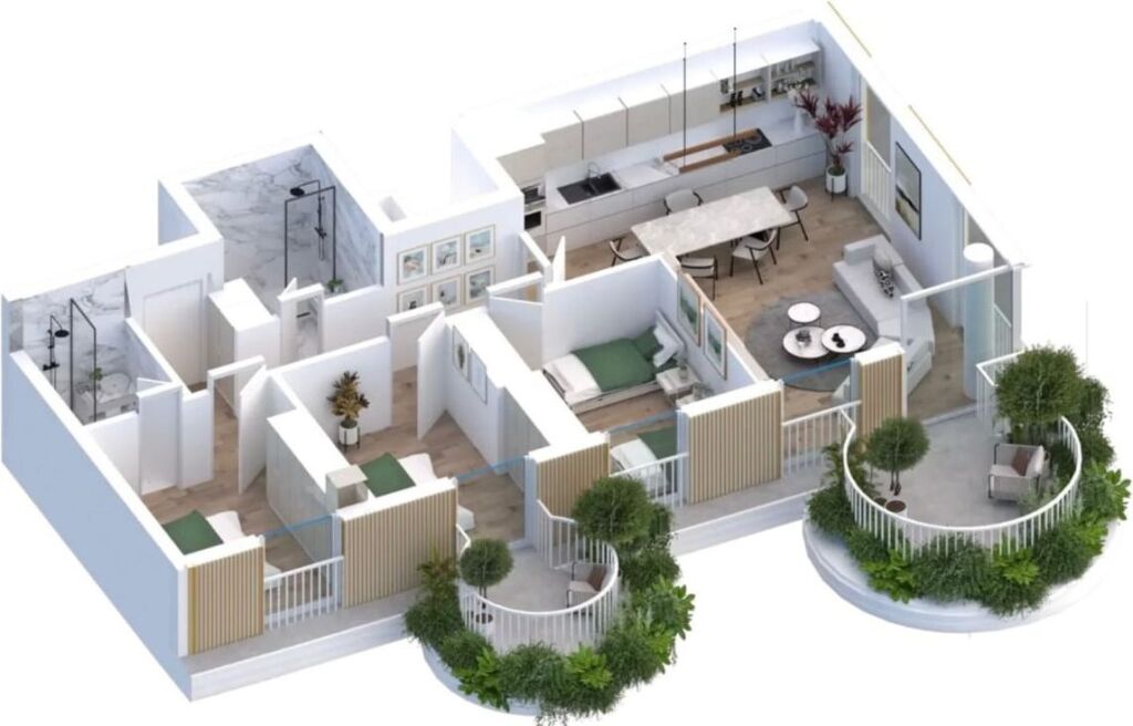 Appartamento 3+1+2 in Vendita 📍 Residenza “1000 Isole” – Vicino a TEG, Tirana 🌿