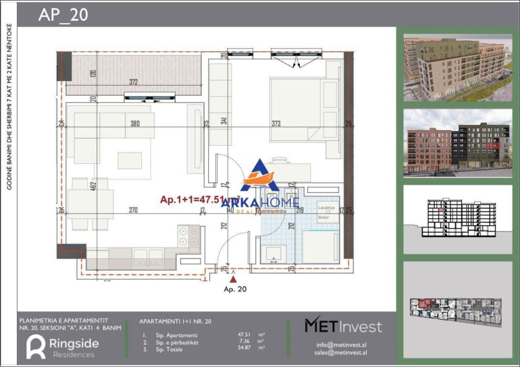 VENDESI APPARTAMENTO 1+1+BALCONE "RESIDENZA RINGSIDE, PASKUQAN" 64.844 EURO