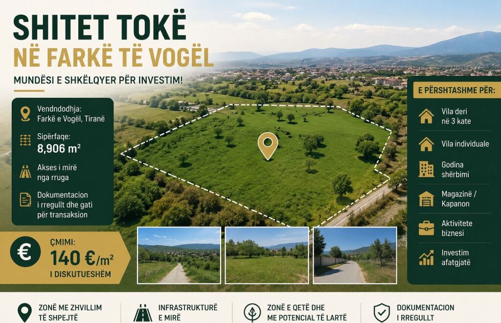 🌿 LAND FOR SALE IN SMALL FARKË ✨