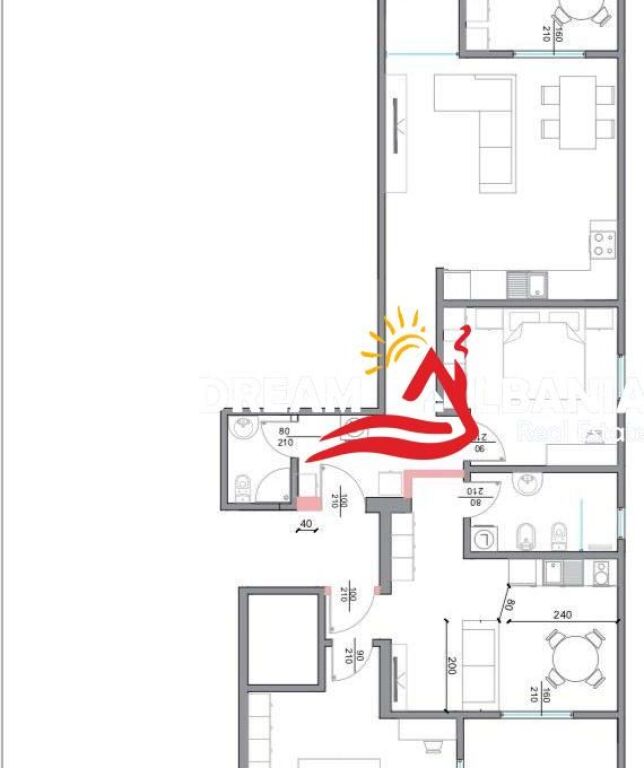 Super Appartamento 3+1+2 in vendita a Vlora vicino al Lungomare (ID 4131419)