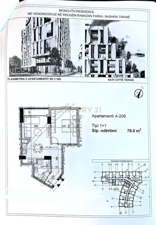 Apartament 1+1 Për Shitje në Rruga Bardhyl, Monolith Residence! - Widok 3