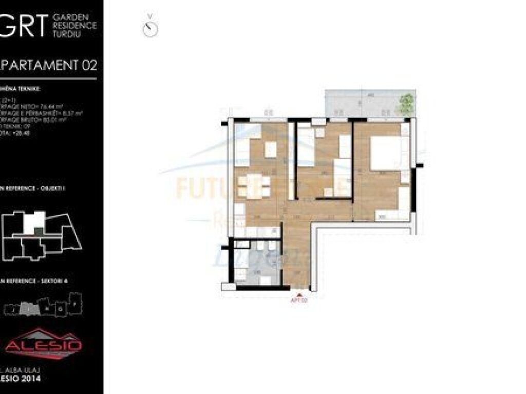In vendita, Appartamento 2+1, Garden Residence Turdiu, Tirana.