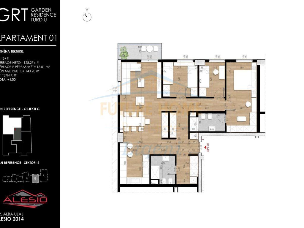 Vendesi Appartamento 3+1+2, Garden Residence Turdiu, Fusha e Aviacionit