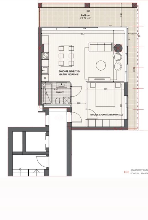 Apartament 1+1 per shitje tek Residenca Vlora Marina ne Vlore.