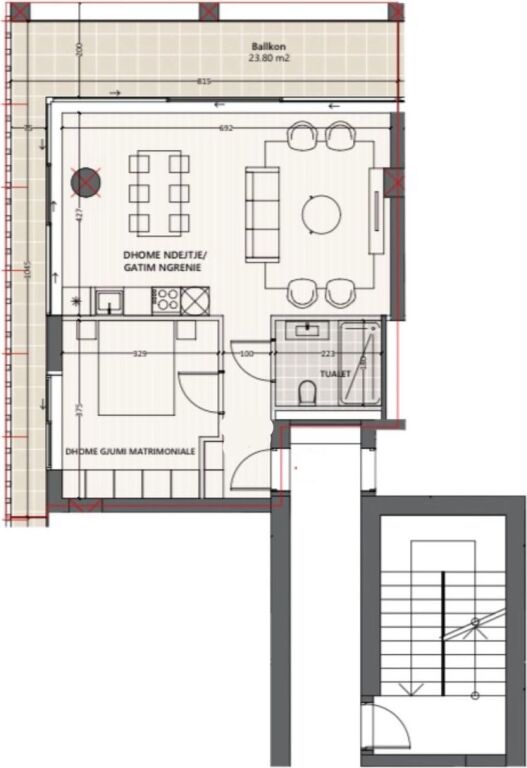 Apartment 1+1 for sale at Residenca Vlora Marina in Vlore.