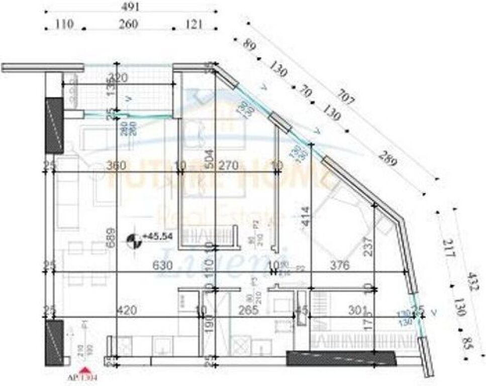 For sale, 2+1 Apartment, Shqiponja Square, Tirana.