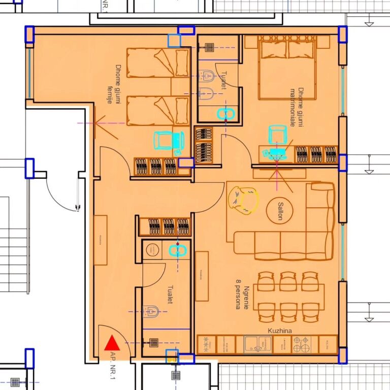 Apartment 2+1+2 for sale at Liqeni i Thate