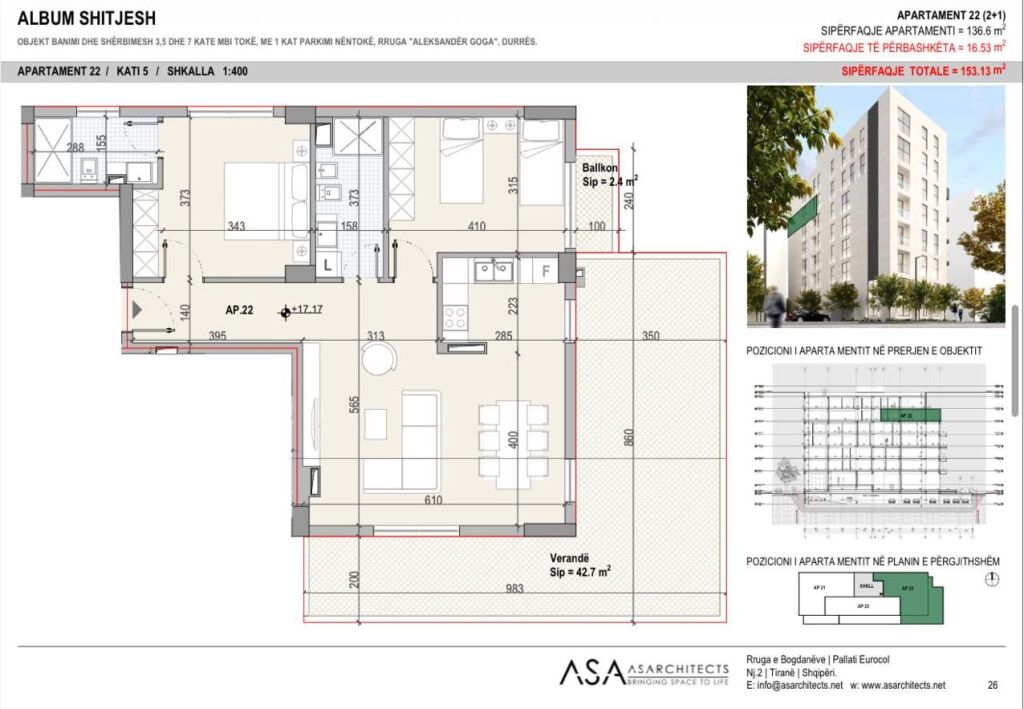 Appartamento 2+1 in Vendita nella zona dell'Ospedale, Durazzo