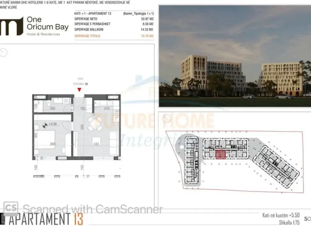 In vendita, Appartamento 1+1, One Oricum Bay, Vlore.