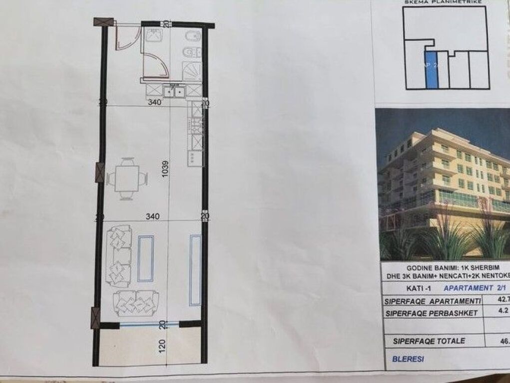 Shitet 1+1 në Fresk, Tiranë - 60,000€