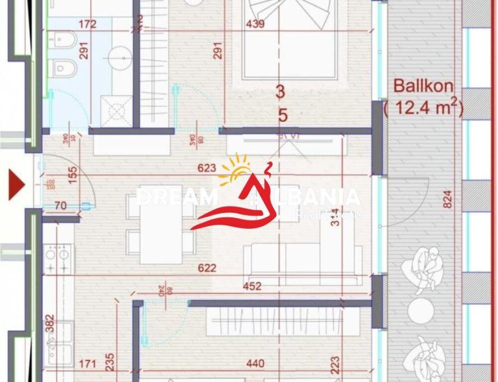 Appartamento 2+1 in Vendita al Complesso Manhattan, Zogu i Zi Tirana (ID 41212284 )