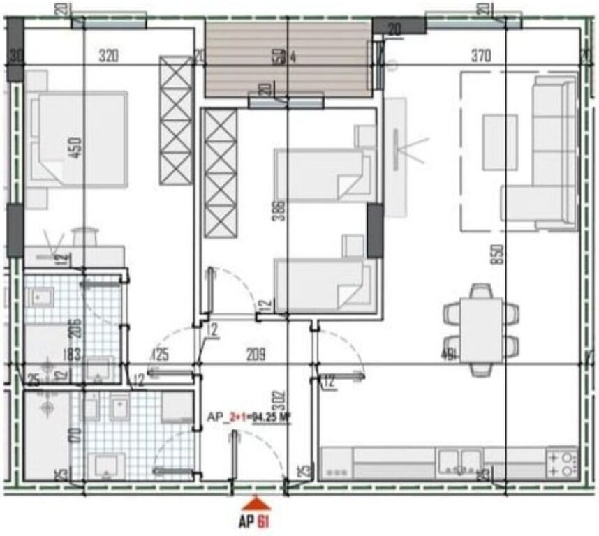 Apartament 2+1+2 per shitje