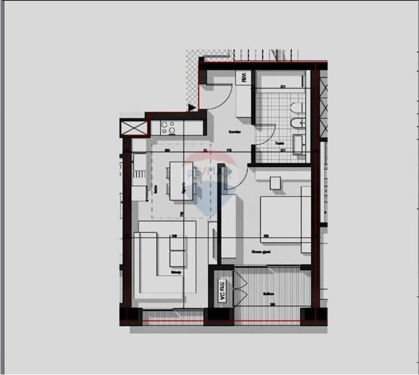 APPARTAMENTO 1+1 IN VENDITA AL TIRANA BOULEVARD