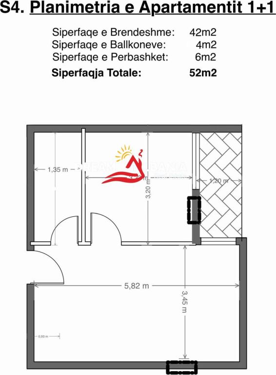 Apartament 1+1 Ne Shitje Te Kodra E Diellit (ID 41111605)