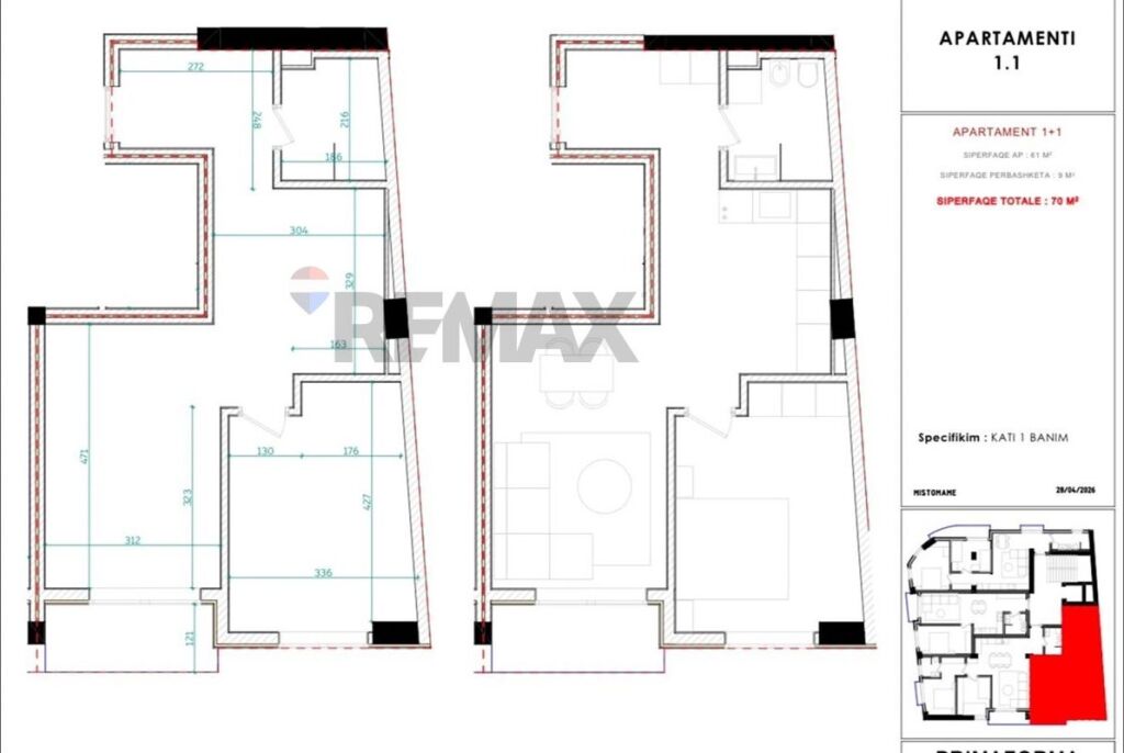 Appartamento 1+1 in vendita | 70 m²